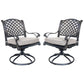 27 Inch Swivel Outdoor Patio Dining Chair, Set of 2, Bronze By Casagear Home