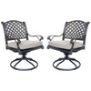 27 Inch Swivel Outdoor Patio Dining Chair, Set of 2, Bronze By Casagear Home