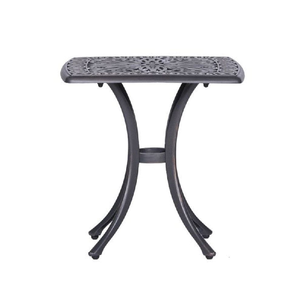 21 Inch Arbor Metal End Table with Curved Legs Gunmetal Gray By Casagear Home BM272969