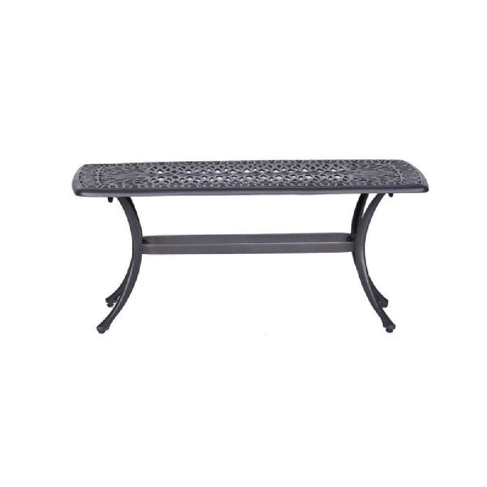 42 Inch Arbor Rectangular Outdoor Metal Coffee Table Gunmetal Gray By Casagear Home BM272970