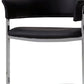 Ava Modern Dining Chair Metal Cantilever Base Black Faux Leather Chrome By Casagear Home BM273071