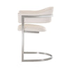 Ava Modern Dining Chair Metal Cantilever Base White Faux Leather Chrome By Casagear Home BM273072