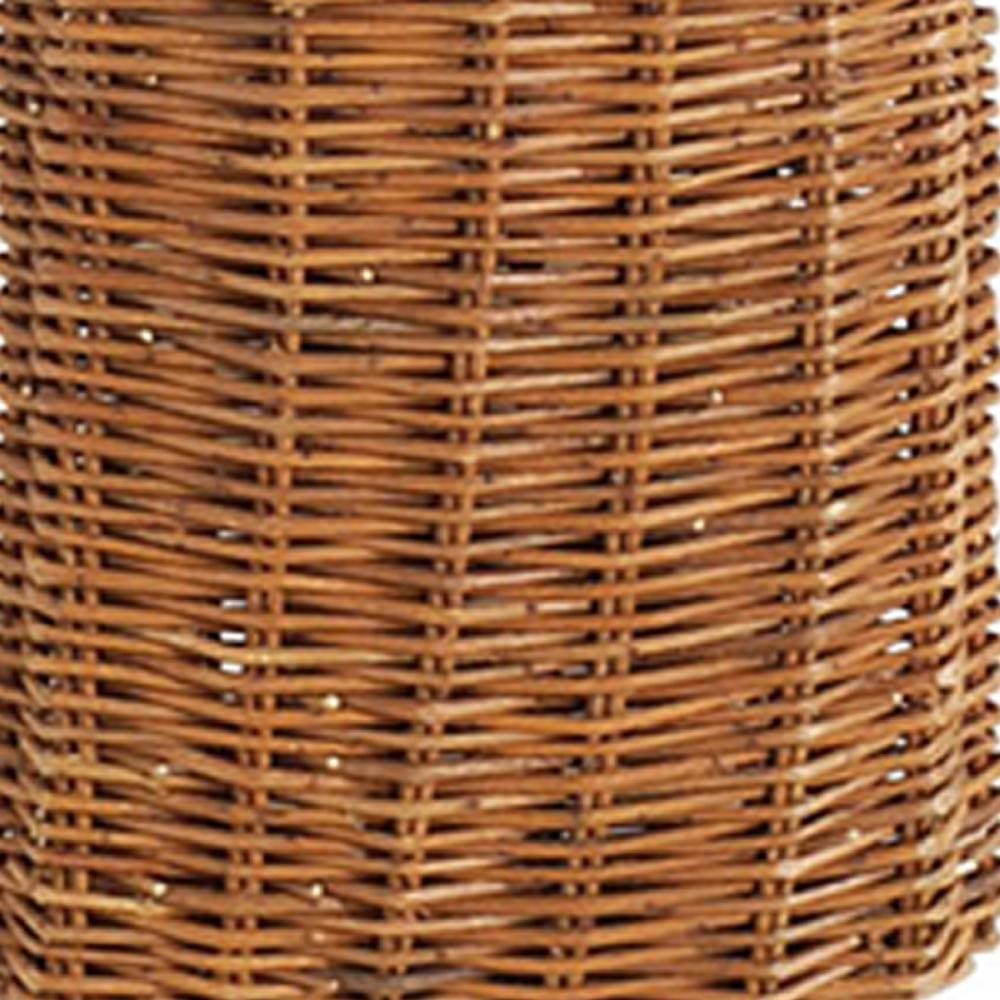 Woven Wicker Basket with Rope Hanger Small Brown By Casagear Home BM273096