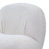 27 Inch Teddy Sherpa Fabric Curved Accent Chair Swivel Function White By Casagear Home BM273227