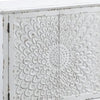 36 Inch Wood Console Buffet Cabinet Carved Floral Pattern Antique White By Casagear Home BM273243