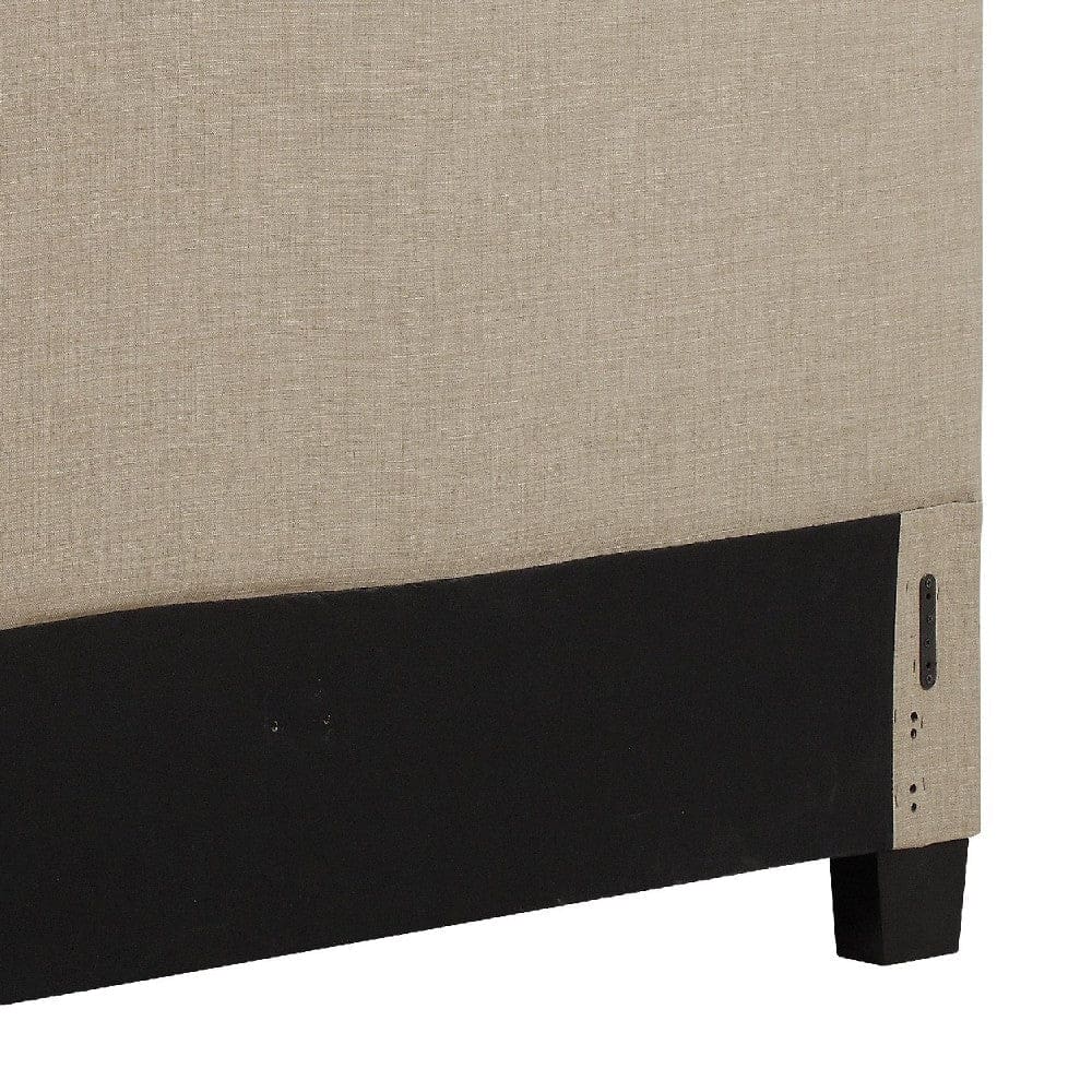 Elle Queen Size Upholstered Headboard Panel Design Beige By Casagear Home BM273258