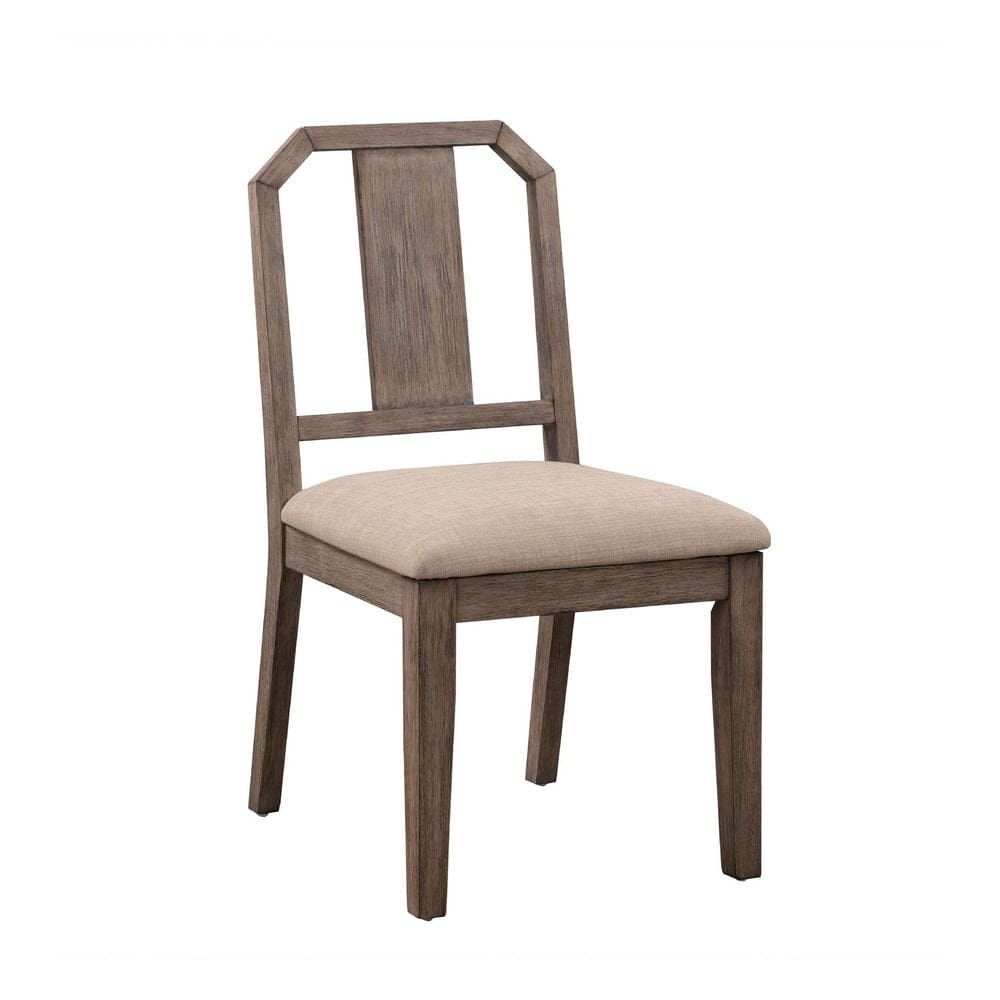 Yu 36 Inch Acacia Wood Dining Chair, Slat Back, Set of 2, Weathered Brown By Casagear Home