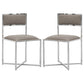 Eun 20 Inch Faux Leather Dining Chair, Chrome Base, Set of 2, Gray By Casagear Home