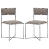 Eun 20 Inch Faux Leather Dining Chair, Chrome Base, Set of 2, Gray By Casagear Home