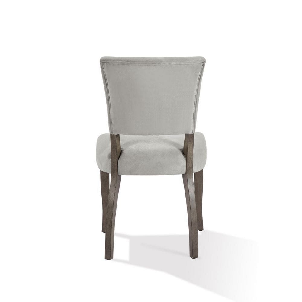 20 Inch Upholstered Solid Timber Flared Dining Chair Set of 2 Light Gray By Casagear Home BM273918