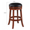 Sabi 30 inch Swivel Counter Stool Solid Wood Faux Leather Brown Black By Casagear Home BM274233