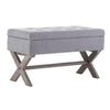 36 Inch Fabric Lift Top Storage Bench with Button Tufting Gray By Casagear Home BM274259