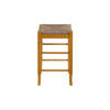 Chris 24 Inch Counter Stool with Wood Frame Handwoven Rush Seat Oak Brown By Casagear Home BM274265