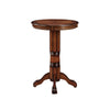 Ava 42 Inch Wood Pub Bar Table Sunburst Design Carved Pedestal Brown By Casagear Home BM274271