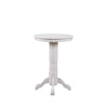 Ava 42 Inch Wood Pub Bar Table Molded Trim Carved Pedestal White By Casagear Home BM274272