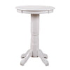 Ava 42 Inch Wood Pub Bar Table, Molded Trim, Carved Pedestal, White By Casagear Home