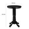 Ava 42 Inch Wood Pub Bar Table Molded Trim Carved Pedestal Black By Casagear Home BM274275