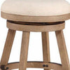 Liam 24 Inch Wood Counter Stool Swivel Seat High Density Foam Cushion Ivory By Casagear Home BM274277