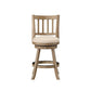 Adam 24 Inch Solid Wood Swivel Counter Stool Slatted Back Ivory By Casagear Home BM274279