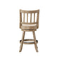 Adam 24 Inch Solid Wood Swivel Counter Stool Slatted Back Ivory By Casagear Home BM274279