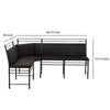 Joe 5 Seater Breakfast Nook Marble Tabletop Corner Chair Bench Black By Casagear Home BM274290