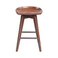 Esme 24 Inch Swivel Counter Stool, Contour Seat, Wood, Tapered Legs, Brown By Casagear Home