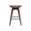 Esme 24 Inch Swivel Counter Stool Contour Seat Wood Tapered Legs Brown By Casagear Home BM274304