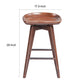 Esme 24 Inch Swivel Counter Stool Contour Seat Wood Tapered Legs Brown By Casagear Home BM274304