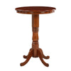 32 Inch Round Pub Bar Table, Classic Turned Pedestal, MDF Wood, Walnut Brown By Casagear Home