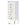 San 45 Inch 5 Drawer Jewelry Storage Chest Gold Metal Legs White and Gold By Casagear Home BM274616