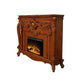 Ples 59 Inch Electric Fireplace, Carved Scrolled Legs, Walnut Brown By Casagear Home