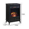 Etu 32 Inch Wood End Table with LED Electric Fireplace 1 Drawer Black By Casagear Home BM274626