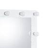 32 Inch Modern Lighted Mirror 2 Power Outlets 10 Bulb Sockets White By Casagear Home BM274648