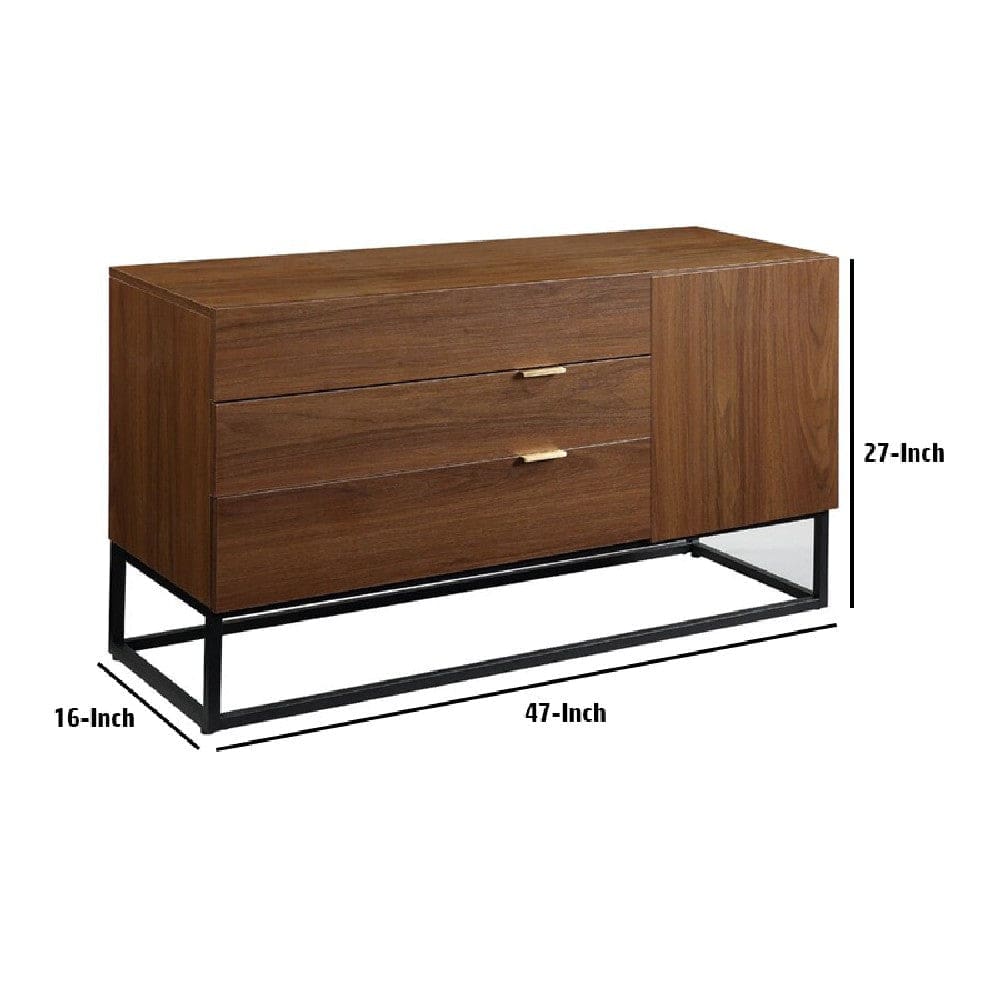 Lyla 47 Inch Wood Console Sideboard Table 3 Drawer Cabinet Brown By Casagear Home BM274657