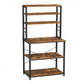 Hugh 66 Inch Wood Baker's Rack Kitchen Shelves, 6 Tier Frame, Rustic Brown By Casagear Home