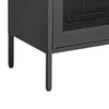 71 Inch 2 Door Storage Cabinet 4 Adjustable Shelves Powder Coated Black By Casagear Home BM275040