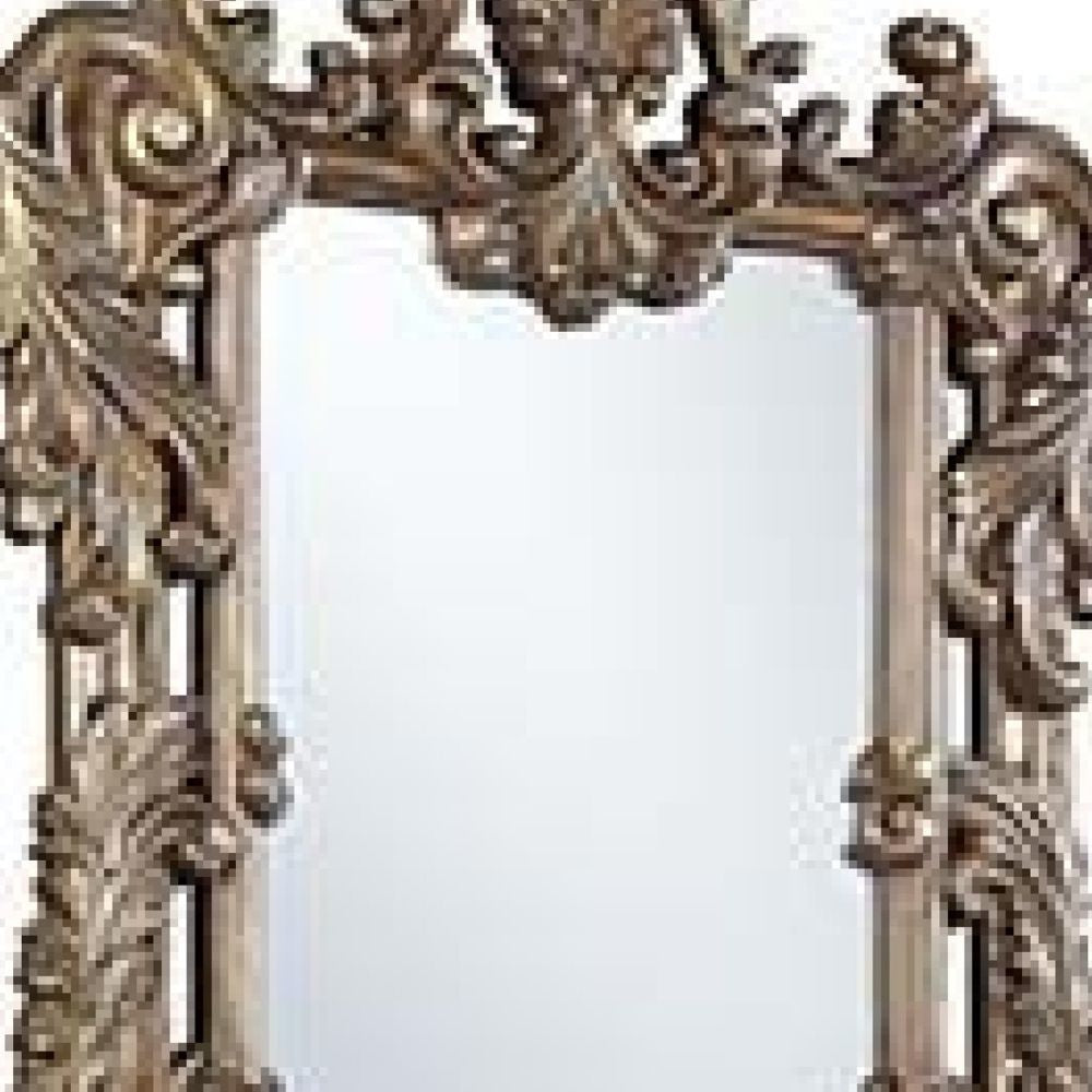 60 Inch Wall Mirror Oversized Scrolled Carving Bronze By Casagear Home BM275051