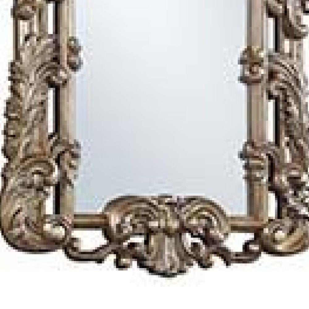 60 Inch Wall Mirror Oversized Scrolled Carving Bronze By Casagear Home BM275051