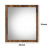 32 Inch Wall Mirror Rectangular Portrait Plank Wood Frame Walnut Brown By Casagear Home BM275052