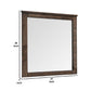 41 Inch Wood Portrait Mirror Beveled Trim Top Wood Grain Oak Brown By Casagear Home BM275062