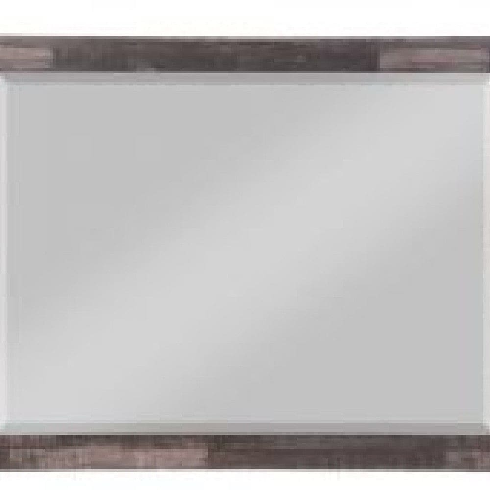 48 Inch Wood Mirror Landscape Beveled Rustic Brown By Casagear Home BM275064