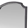 39 Inch Wood Mirror Scooped Corners Silver Trim Charcoal Gray By Casagear Home BM275083