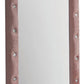 22 Inch Contemporary Upholstered Mirror Crystal Tufting Arched Top Pink By Casagear Home BM275086