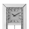 Noe 30 Inch Wall Clock Crystal Diamond Inlaid Trim Pendulum White By Casagear Home BM275471