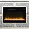 Noe 41 Inch Mirrored LED Electric Fireplace Remote Faux Diamond Silver By Casagear Home BM275475