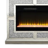 Noe 41 Inch Mirrored LED Electric Fireplace Remote Faux Diamond Silver By Casagear Home BM275475