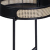 Bert 24 Inch Round End Table Rattan Apron Accent Metal Legs Black By Casagear Home BM275488