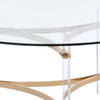 Hale 41 Inch Round Coffee Table Glass Top Acrylic Legs Clear Gold By Casagear Home BM275491