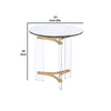 Hale 23 Inch Round End Table Glass Top Acrylic Legs Clear Gold By Casagear Home BM275492