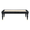 Mavi 61 Inch Rectangular Coffee Table Marble Top Beaded Apron Black By Casagear Home BM275498